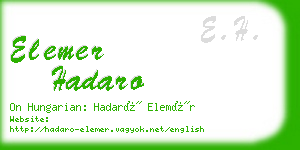 elemer hadaro business card